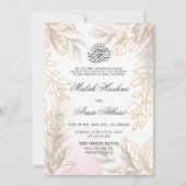 Glod Leaf Islamische Hochzeit Einladung (Vorderseite)