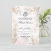 Glod Leaf Islamische Hochzeit Einladung (Stehend Vorderseite)