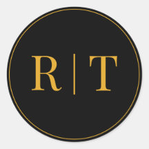 Gloden Black Monogram Wedding