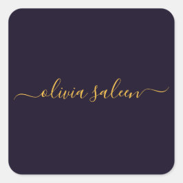 Gloden black personalisiert quadratischer aufkleber