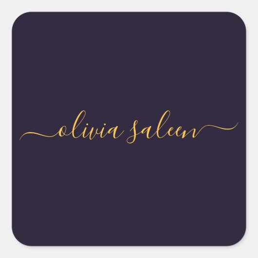 Gloden black personalisiert quadratischer aufkleber (Vorderseite)