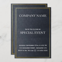Gloden Frame Corporate Party Einladung Card