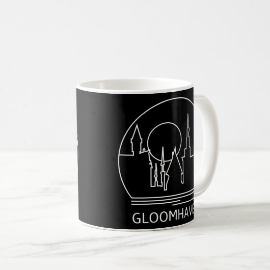 Gloomhaven Minimalistisch Line Zeichn - Brettspiel Kaffeetasse (VorderseiteRechts)
