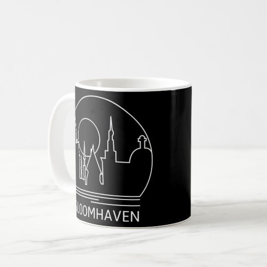 Gloomhaven Minimalistisch Line Zeichn - Brettspiel Kaffeetasse (Vorderseite Links)