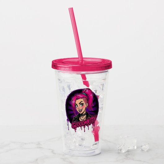 Gloomkitty Acrylbecher Acryltrinkbecher (Vorderseite Ice)