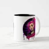 Gloomkitty-Kaffeetasse Zweifarbige Tasse (VorderseiteRechts)