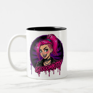 Gloomkitty-Kaffeetasse Zweifarbige Tasse