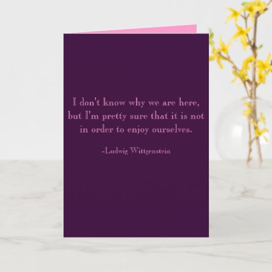 Gloomy Birthday Card, Wittgenstein Karte (Gelbe Blume)