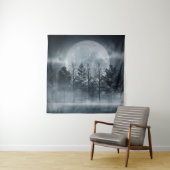 Gloomy Dark Forest: Moonlit Scene Wandteppich (Beispiel)