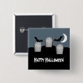 Gloomy Graveyard Halloween Button (Vorne & Hinten)