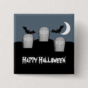 Gloomy Graveyard Halloween Button