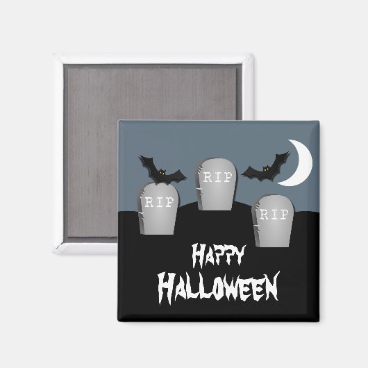 Gloomy Graveyard Halloween Magnet (Vorderseite/Rückseite)