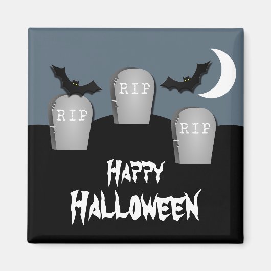 Gloomy Graveyard Halloween Magnet (Vorne)