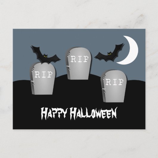 Gloomy Graveyard Halloween Postkarte (Vorderseite)