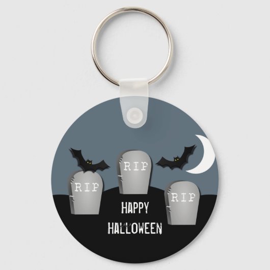 Gloomy Graveyard Halloween Schlüsselanhänger (Vorderseite)