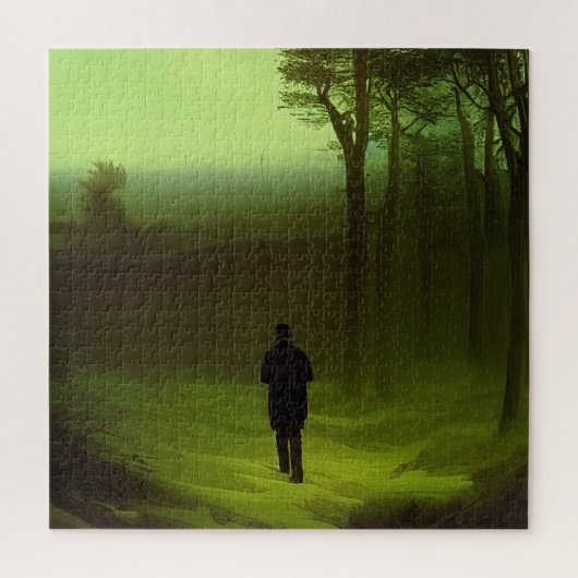 Gloomy Green Forest Painting Puzzle (Vertikal)