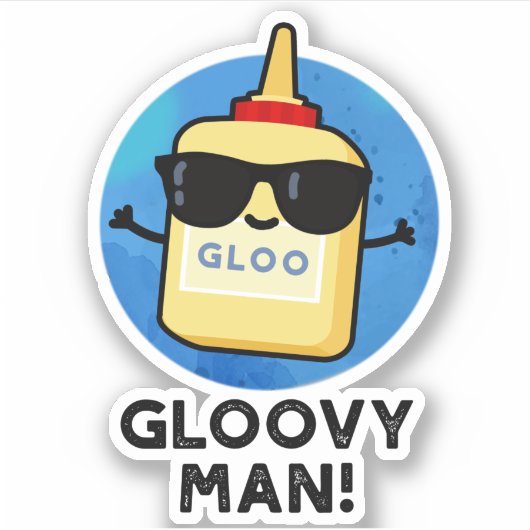 Gloovy Man Funny Super Glue Pub Aufkleber (Vorderseite)