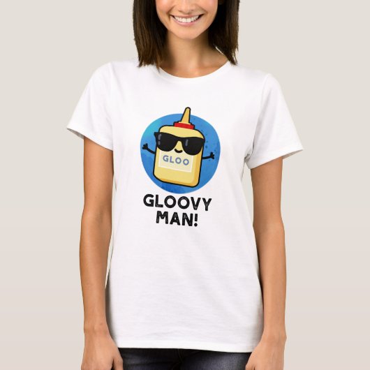 Gloovy Man Funny Super Glue Pub T-Shirt (Vorderseite)
