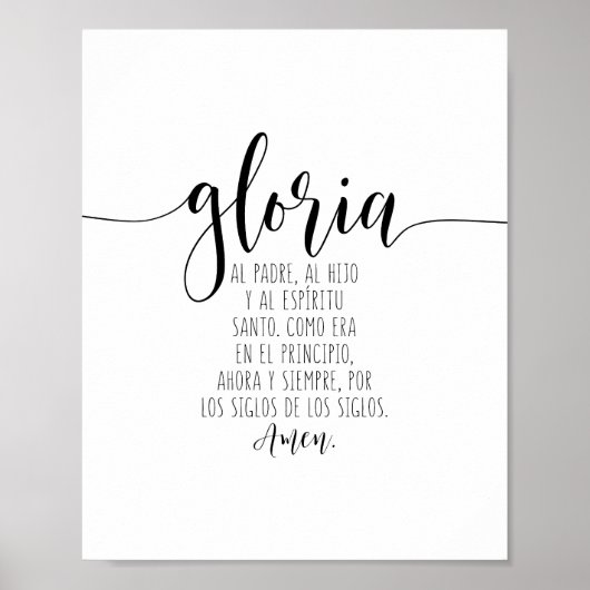 Gloria Al Padre, Al Hijo Y Al Espíritu Santo Poster (Vorne)