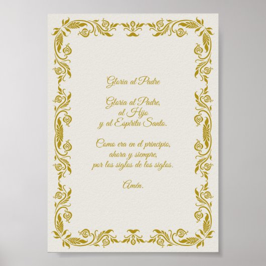 Gloria al Padre con detalles Botánicos Dorados Poster (Vorne)