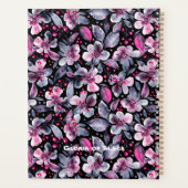 Gloria-Black,Gray,Pink Floral Customizable Planner Planer (Rückseite)