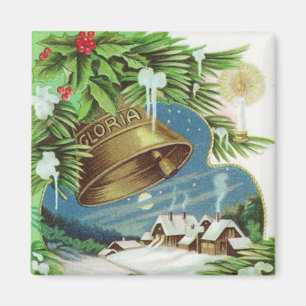 Gloria Christmas Bell Vintag Magnet