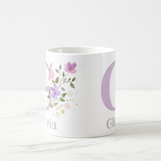 Gloria Gloria erste Vorname mit Blume Kaffeetasse (Mittel)