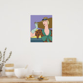 Gloria in Aquamarin und Periwinkle Poster (Küche)