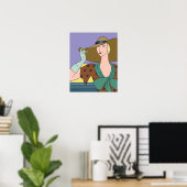 Gloria in Aquamarin und Periwinkle Poster (Heimbüro)