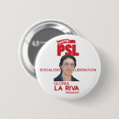 Gloria La Riva für den Präsidenten 2020 Button (Vorne & Hinten)