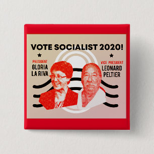 Gloria La Riva / Leonard Peltier 2020 Button