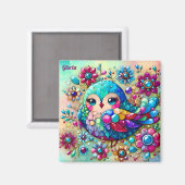 GLORIA ~ Niedlicher Bright Metallic Bird ~ Magnet (Vorderseite/Rückseite)