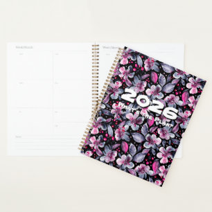 Gloria-Schwarz, Grau, Rosa Florales anpassbares Pl Planer