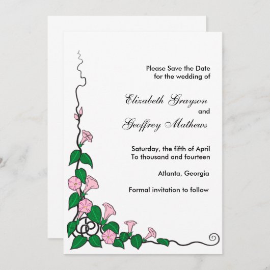 Gloria - Speichern Sie die Datumskarten Save The Date (Vorne/Hinten)