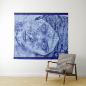 Gloria Swanson in blau Wandteppich (Beispiel (Horizontal))