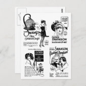 Gloria Swanson Silent Movie Anzeigen Postkarte (Vorne/Hinten)