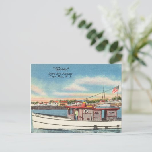 "Gloria" Tiefseefischerei, Kap. Mai, New Jersey Postkarte (Stehend Vorderseite)
