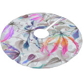 Gloriosa Lily Blume: Elegantes Wasser Polyester Weihnachtsbaumdecke (Schrägansicht)