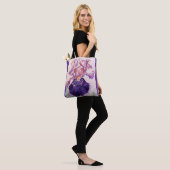 Gloriöser Lila Wasserfarben Iris Blume Blumenbeute Tasche (Am Model)