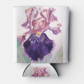Glorioues Lila Iris Aquarellmalerei Dosenkühler (Vorderseite)