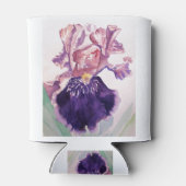 Glorioues Lila Iris Aquarellmalerei Dosenkühler (Rückseite)