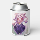 Glorioues Lila Iris Aquarellmalerei Dosenkühler (Kanne Rückseite)
