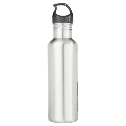 Glorioues Lila Iris Aquarellmalerei Edelstahlflasche (Rückseite)