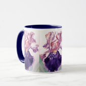 Glorioues Lila Iris Aquarellmalerei Tasse (Vorderseite Links)