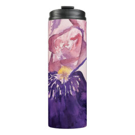 Glorioues Lila Iris Aquarellmalerei Thermosbecher