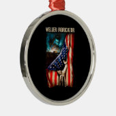 Glorious American Welder Fabricator Flag USA Ornament Aus Metall (Rechts)