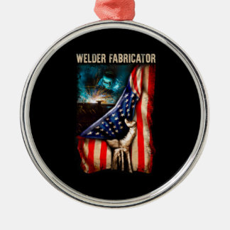 Glorious American Welder Fabricator Flag USA Ornament Aus Metall