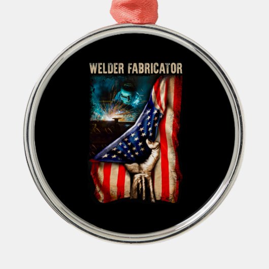 Glorious American Welder Fabricator Flag USA Ornament Aus Metall (Vorne)