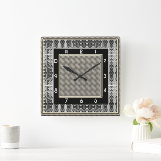 Glorious Art Deco Quadratische Wanduhr (Zuhause)
