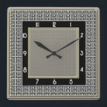 Glorious Art Deco Quadratische Wanduhr<br><div class="desc">I loved making this wall clock. I used an art deco pattern for the border and added a smart black square for the centre and other elements to combine to make this lovely wall clock. I hope you like it as much as I do. This again would suit most homes...</div>